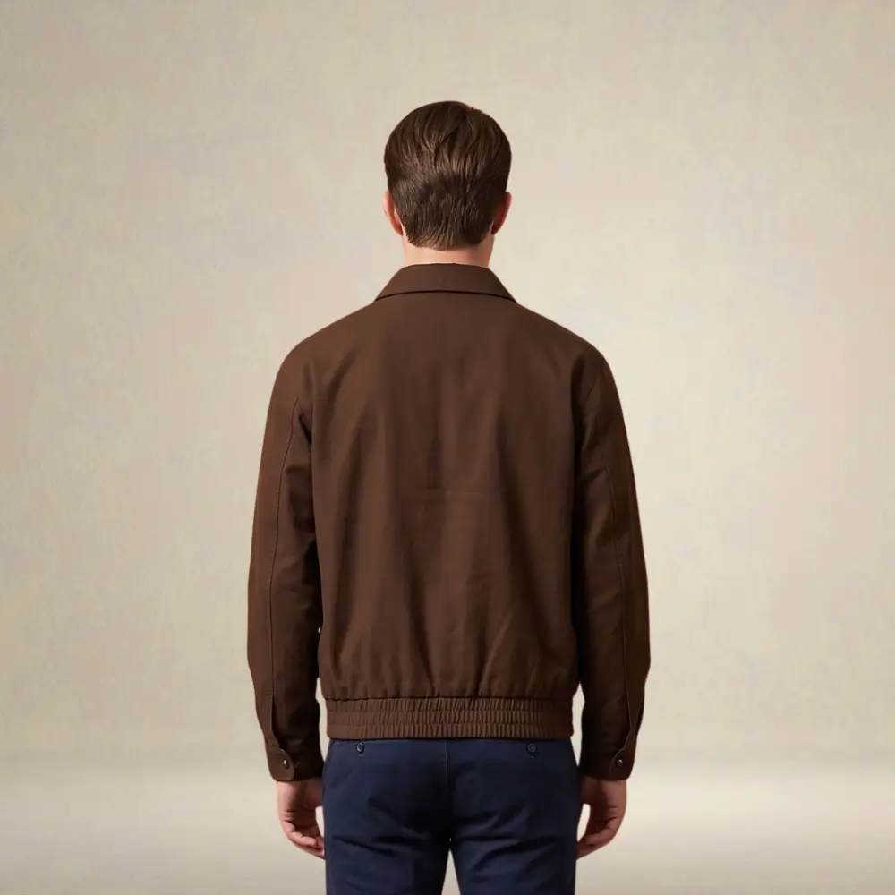 Men’s Classic Collared Zip-Up Harrington Jacket - Image 3